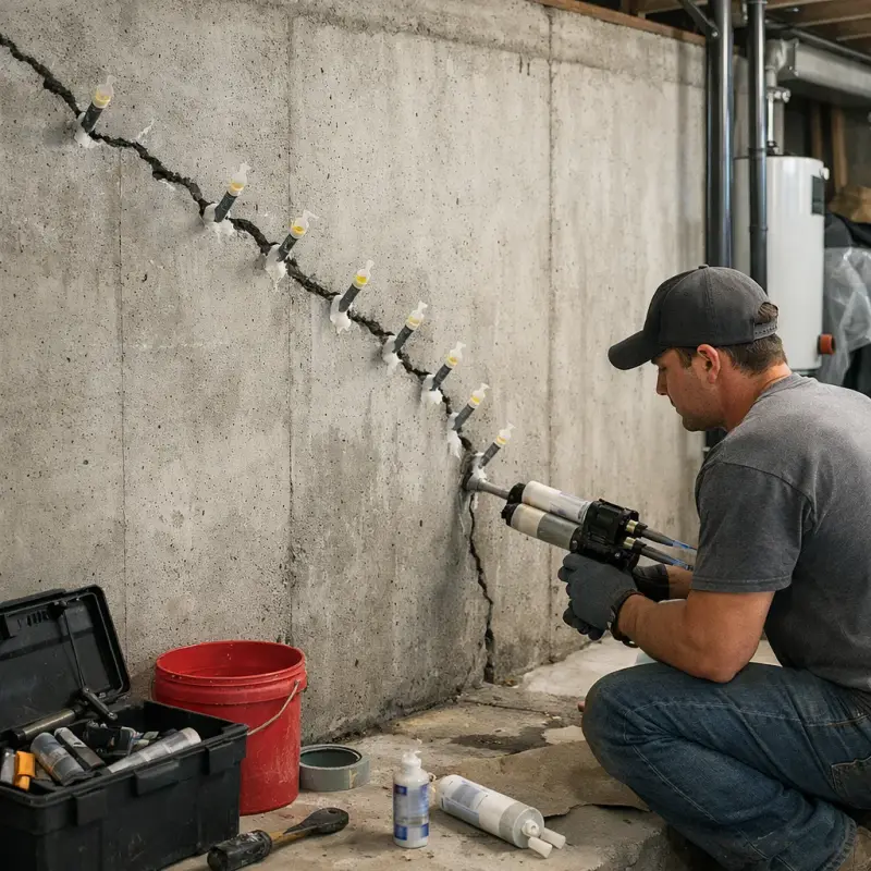 Basement Wall Crack Repair Edison